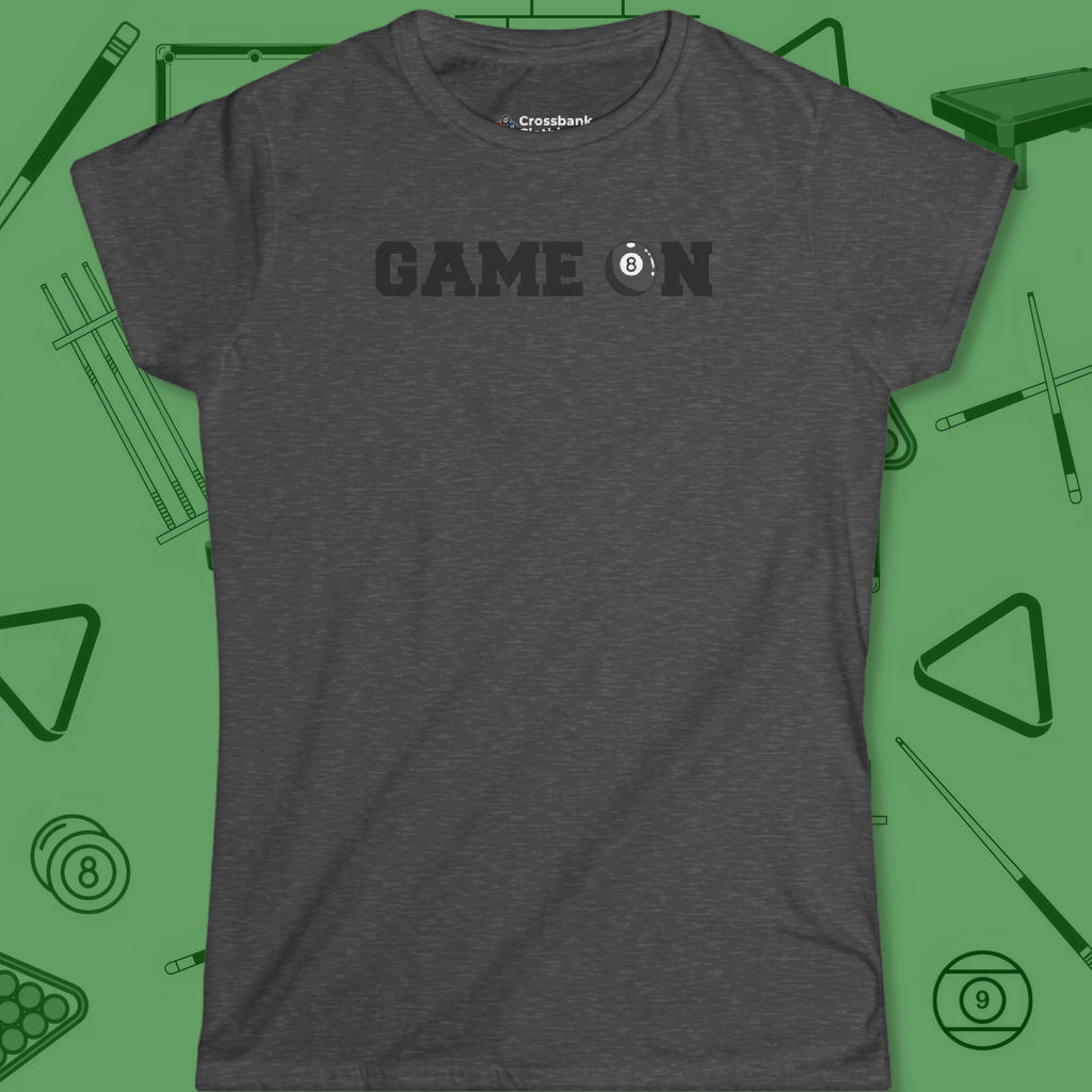 Game On Eight Ball Women's Cut T-Shirt in Dark Heather