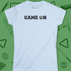Game On Eight Ball Women's Cut T-Shirt in Light Blue