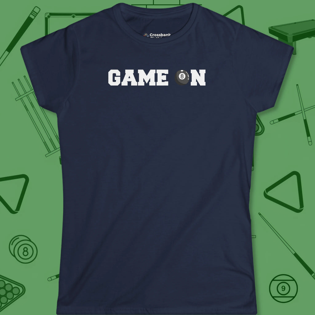 Game On Eight Ball Women's Cut T-Shirt in Navy