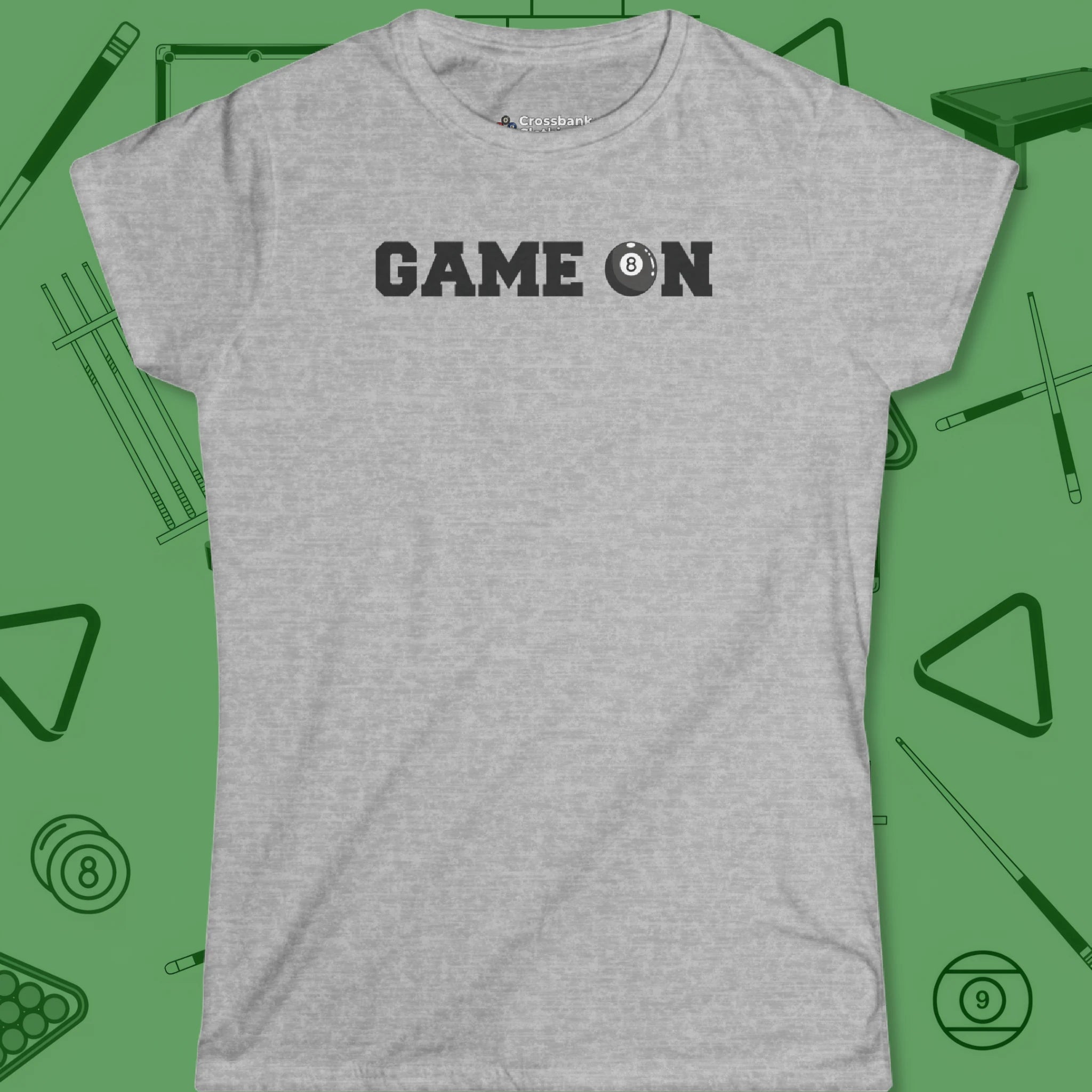 Game On Eight Ball Women's Cut T-Shirt in Sport Grey
