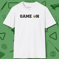 Game On Nine Ball T-Shirt, front view, in White an extension of your pool persona