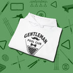Gentleman Club Hoodie, folded view, in White the shirt that plays position