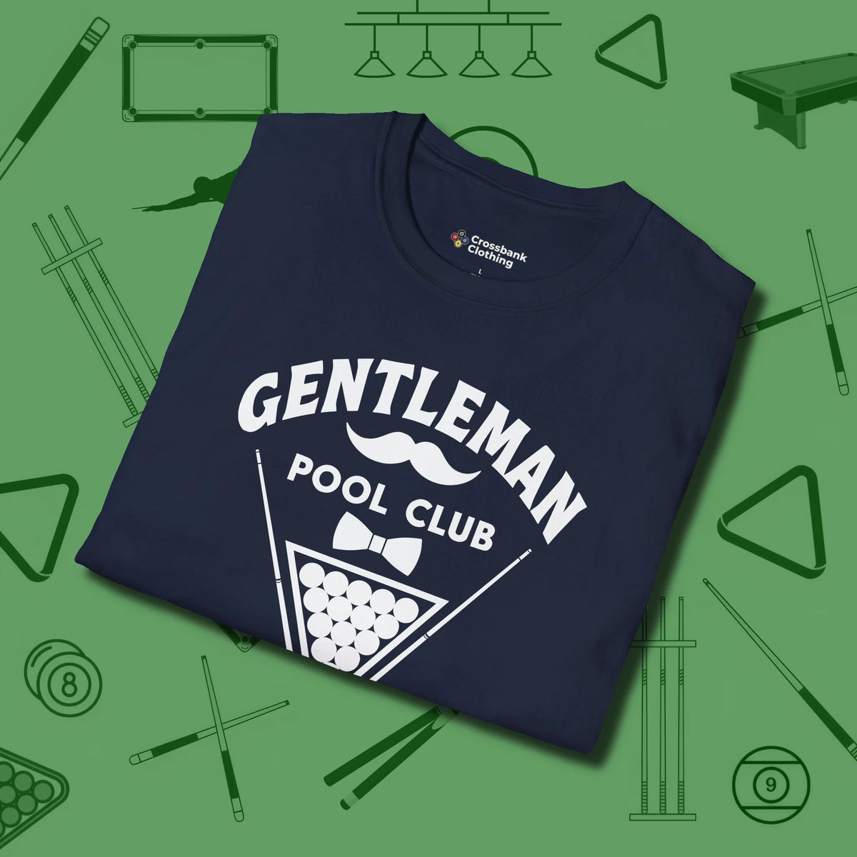 Gentleman Club T-Shirt, folded view, in Navy smart apparel for strategic players