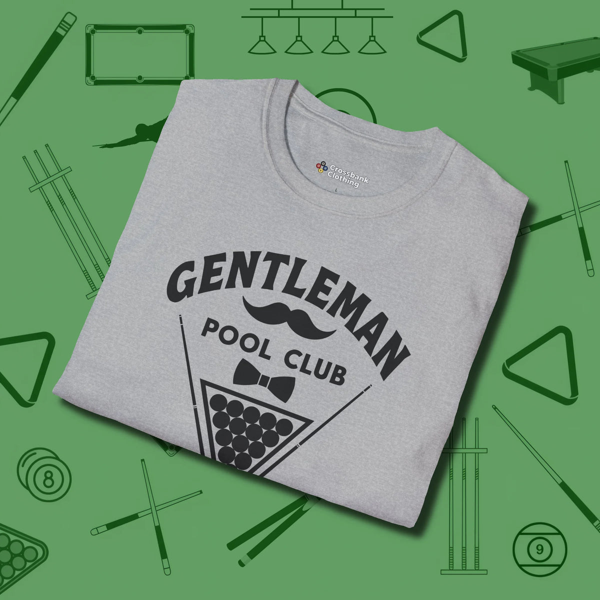 Gentleman Club T-Shirt, folded view, in Sport Grey table-tested, street-approved style