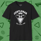 Gentleman Club T-Shirt, front view, in Black tough like your favorite break cue