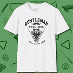 Gentleman Club T-Shirt, front view, in White styled to dominate from rack to run-out