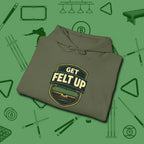 Get Felt Up Billiards Hoodie, folded view, in Military Green from chalk to clutch, look the part