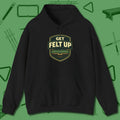 Get Felt Up Billiards Hoodie, front view, in Black from chalk to clutch, look the part