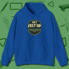 Get Felt Up Billiards Hoodie, front view, in Royal built for bold breaks and quiet confidence