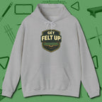Get Felt Up Billiards Hoodie, front view, in Sport Grey tough like your favorite break cue