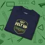 Get Felt Up Billiards T-Shirt, folded view, in Navy because pool isn’t just a game — it’s who you are
