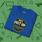 Get Felt Up Billiards T-Shirt, folded view, in Royal your secret weapon off the table