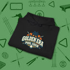 Golden Era Pool Crew Hoodie, in Black color, billiards hoodie, folded view