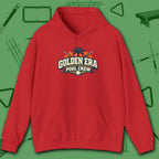 Golden Era Pool Crew Hoodie, in Red color, billiards hoodie, front view