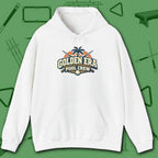 Golden Era Pool Crew Hoodie, in White color, billiards hoodie, front view
