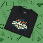 Golden Era Pool Crew T-Shirt, in Black color, billiards shirt, folded view