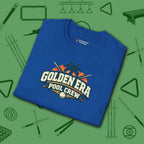 Golden Era Pool Crew T-Shirt, in Royal color, billiards shirt, folded view