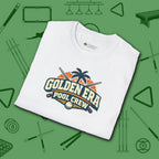 Golden Era Pool Crew T-Shirt, in White color, billiards shirt, folded view