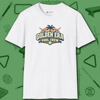 Golden Era Pool Crew T-Shirt, in White color, billiards shirt, front view