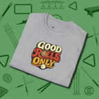 Good Rolls Only T-Shirt, folded view, in Sport Grey built for bold breaks and quiet confidence