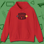 Good Stroke Club Hoodie, front view, in Red a clean fit for the dirtiest safeties