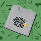 Good Stroke Club T-Shirt, folded view, in Sport Grey your go-to shirt for league night victories