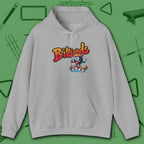 Graffiti Billiards Hoodie, in Sport Grey color, pool hoodie, front view