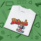 Graffiti Billiards T-Shirt, folded view, in White subtle drip for serious shooters