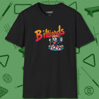 Graffiti Billiards T-Shirt, front view, in Black a clean fit for the dirtiest safeties