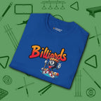 Graffiti Billiards T-Shirt, in Royal color, pool shirt, folded view