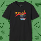 Graffiti Billiards T-Shirt, in Black color, pool shirt, front view