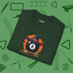 Halloween Witch Eight Ball T-Shirt, folded view, in Forest Green dress for the shot you want to take
