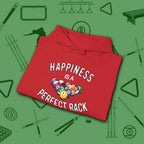 Happiness Is A Perfect Rack Hoodie, in Red color, billiards hoodie, folded view