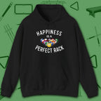 Happiness Is A Perfect Rack Hoodie, in Black color, billiards hoodie, front view