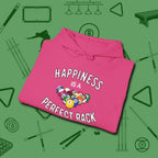 Happiness Is A Perfect Rack Hoodie, folded view, in Heliconia what champions wear between racks