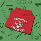 Happiness Is A Perfect Rack Hoodie, folded view, in Red built for bold breaks and quiet confidence