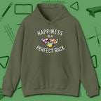 Happiness Is A Perfect Rack Hoodie, front view, in Military Green play in style, win in silence