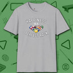 Happiness Is A Perfect Rack T-Shirt, in Sport Grey color, billiards shirt, front view