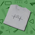 Heartbeat 8 Ball T-Shirt, folded view, in Sport Grey because pool isn’t just a game — it’s who you are