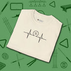 Heartbeat 9 Ball T-Shirt, in Natural color, billiards shirt, folded view