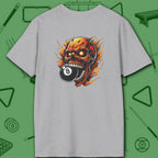 Hellfire Eight Ball T-Shirt, in Sport Grey color, billiards shirt, back view