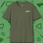 Hellfire Eight Ball T-Shirt, in Military Green color, billiards shirt, front view