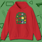 Ho Ho Ho Billiards Hoodie, front view, in Red because pool isn’t just a game — it’s who you are