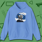 Howling Wolf Hoodie, in Carolina Blue color, billiards shirt, front view