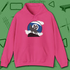Howling Wolf Hoodie, in Heliconia color, billiards shirt, front view