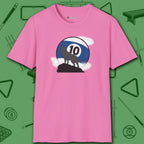 Howling Wolf T-Shirt, in Azalea color, billiards shirt, front view