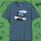 Howling Wolf T-Shirt, in Indigo Blue color, billiards shirt, front view