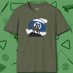 Howling Wolf T-Shirt, in Military Green color, billiards shirt, front view