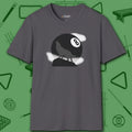 Howling Wolf T-Shirt, in Charcoal color, billiards shirt, front view