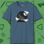 Howling Wolf T-Shirt, in Indigo Blue color, billiards shirt, front view